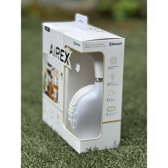 Pro Airex  ARX6-WT Wireless Bluetooth Over Ear Headphones  WHITE  New - Picture 3 of 5
